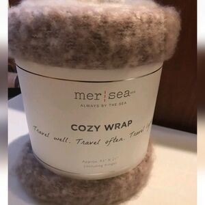 Mer Sea Cozy Wrap Neutral Ombre Oversized Fringed Scarf One Size NEW Gift